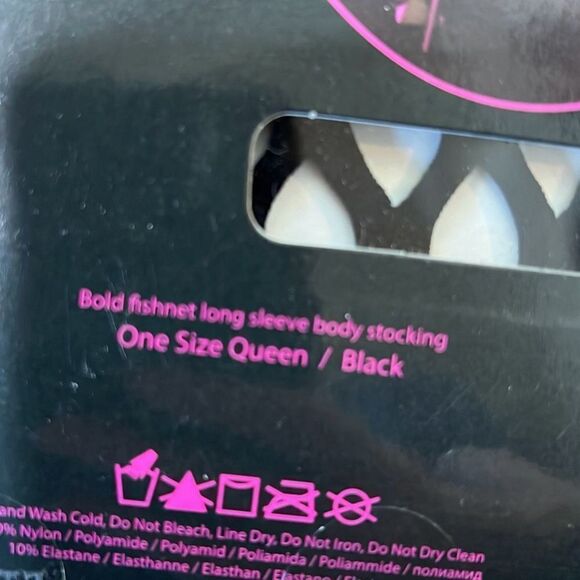Seven 'til Midnight Bold Fishnet Bodystocking Long Sleeve 20420X Queen Size Blac - Picture 5 of 6